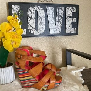 Women’s 9.5 striped wedges